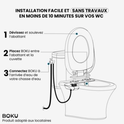 Kit WC japonais à poser - Bidet BOKU - autonettoyant - non électrique