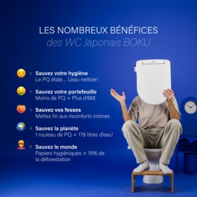 Kit WC japonais à poser - Bidet BOKU - autonettoyant - non électrique