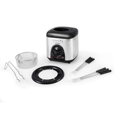 Friteuse Fondue Bomann FFR 1290 CB - 2 En 1 Avec 6 Fourchettes - 900W - Blanc