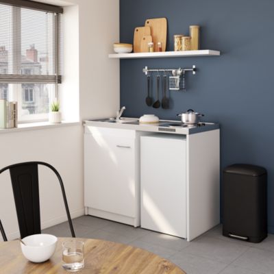 Kitchenette complète électrique blanc H.96,5 x l.120 cm
