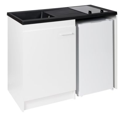 Kitchenette complète vitrocéramique blanc H. 94,5 x l. 120 cm