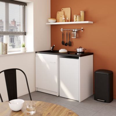 Kitchenette complète vitrocéramique blanc H. 94,5 x l. 120 cm