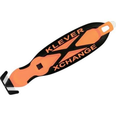 KLEVER Xchange 2344812 couteau de sécurité rétractable orange, tête de lame remplaçable, 1 pc