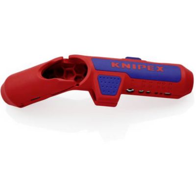 Knipex 16 95 02 SB ErgoStrip - Dénudeur de câble universel pour câbles ronds et coaxiaux