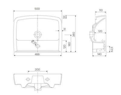 KOLO by Geberit Rekord Lavabo suspendu 50x38cm, avec perçage et débordement (K91952000)