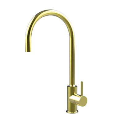 KOME Mitigeur évier bec haut type "col de cygne" Laiton brossé - THERMADOR - KOM135LB