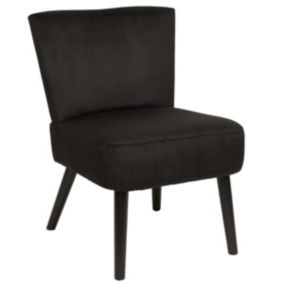 KONAE - Fauteuil Crapaud en Velours Côtelé Noir