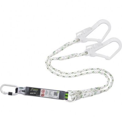 KRATOS SAFETY - Longe toronnée 1.50 m en fourche avec absorbeur d'énergie et mousquetons FA5010117 et FA5020755