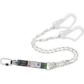 KRATOS SAFETY - Longe toronnée 1.50 m en fourche avec absorbeur d'énergie et mousquetons FA5010117 et FA5020755