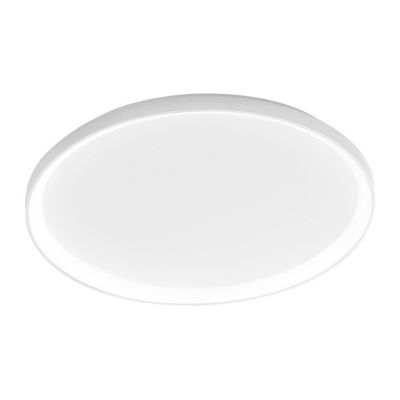 Krizia - Plafonnier Led Dimmable 80W - 6100Lm, Lumière Naturelle 4000K, Diffuseur Opale, Aluminium Blanc Satiné, D.70 Cm