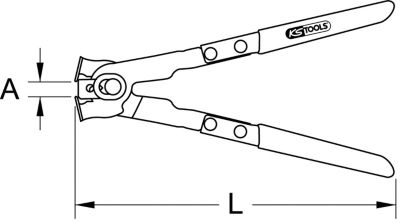 KS Tools - 115.1050 - Pince à collier pour soufflets de cardan, 0-22 mm, L. 260 mm