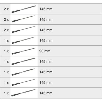 KS Tools - 140.3050 - Jeu de 12 limes à aiguilles, L.145 mm