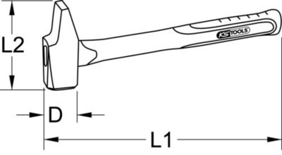 KS Tools - 142.1151 - Marteau rivoir manche tri-matière, 1,5kg