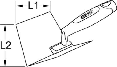 KS Tools - 144.0240 - Truelle d'angle intérieur - lame flexible inox - manche bi-composant - 100x125mm