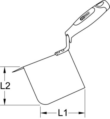 KS Tools - 144.0242 - Truelle d'angle extérieur - lame flexible inox - manche bi-composant - 100x125mm