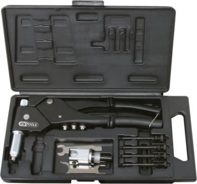 KS Tools - 150.9610 - Coffret de pinces à rivets, écrous aveugles (insert) et chevilles tête pivotante