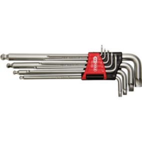 KS TOOLS - 151.2800 - Jeu de 9 clés mâles 6 pans, tête sphérique + vis abimées