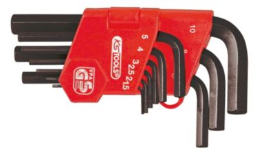 KS TOOLS - 151.3211 - Jeu de 9 clés mâles courtes brunies, 6 x 6 pans