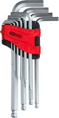 KS Tools - 151.5000 - Jeu de clés mâles coudées à six pans creux et tête sphérique, longues, 10 pcs.