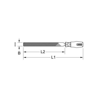 KS Tools - 157.0006 - Lime plate demi-douce  emmanchée , L.250 mm