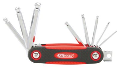 KS TOOLS - 158.3520 - Jeu de 8 clés mâles 6 pans à tête sphérique sur monture