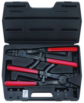 KS Tools - 500.1300 - Coffret de pinces à circlips intérieur et extérieur, 14 pièces
