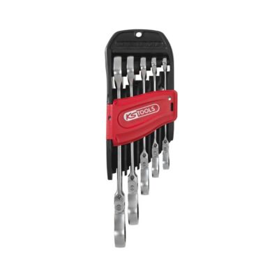 KS Tools - 503.4805 - Jeu de 5 clés mixtes à cliquet à tête inclinable à verrouillage GEARplus