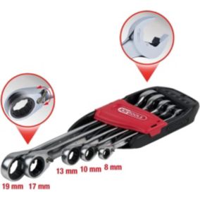 KS TOOLS - 503.5905 - Jeu de 5 clés mixtes à cliquet DUO GEAR