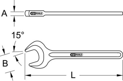 KS Tools - 517.0542 - Clé à fourche simple brunie, 42 mm