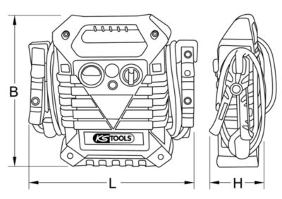 KS Tools - 550.1825 - Booster à batterie 12V/24V PL à trolley - 6200A/3100A