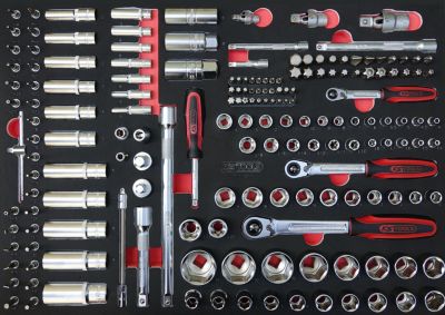 SCS 1/4+3/8+1/2 Module de douilles, 111 pcs, modules système 1/1