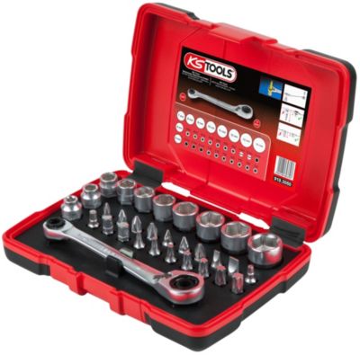 KS Tools - 918.3050 - Coffret de douilles et d'embouts de visage 1/4" + 11 mm, 31-pcs.