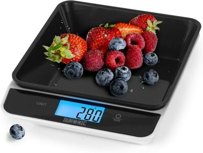 KS100 BK Balance de cuisine Capacité 5 kg Affichage numérique Ajout de poids Précision 1 g Bol 1,2L 4 capteurs précis Duronic