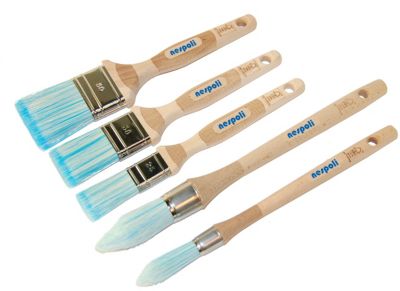 Kt de 5 pinceaux fillpro aqua Nespoli ronds 15/25 mm - plats 25/38/50 mm