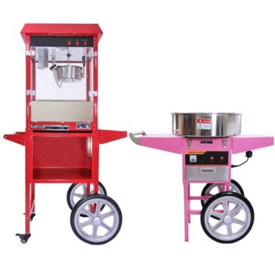 KuKoo Ensemble de Machine à Popcorn, Machine à Barbe à Papa & Chariots