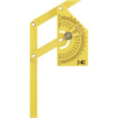 kwb 065800 mesureur d'angle plastique 155 mm, double bras, vis de blocage