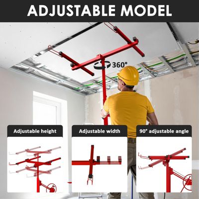 Lève-plaques XXL - Capacité 68kg, Hauteur Réglable 140-325cm,Rouge