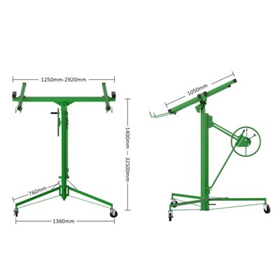Lève-plaques XXL - Capacité 68kg, Hauteur Réglable 140-325cm,Vert