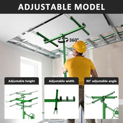 Lève-plaques XXL - Capacité 68kg, Hauteur Réglable 140-325cm,Vert