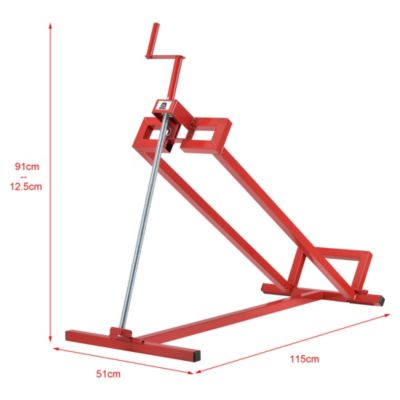 Lève-Tondeuse avec Manivelle Capacité de Charge Jusqu'à 400 kg Acier Rouge pro.tec