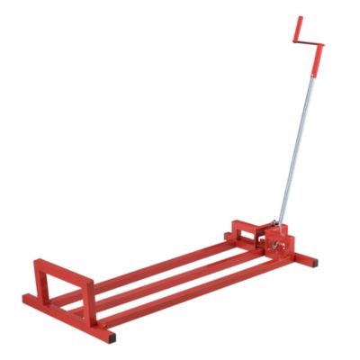 Lève-Tondeuse avec Manivelle Capacité de Charge Jusqu'à 400 kg Acier Rouge pro.tec