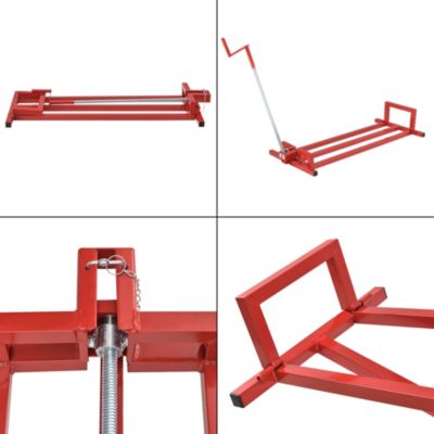 Lève-Tondeuse avec Manivelle Capacité de Charge Jusqu'à 400 kg Acier Rouge pro.tec