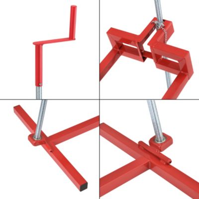 Lève-Tondeuse avec Manivelle Capacité de Charge Jusqu'à 400 kg Acier Rouge pro.tec