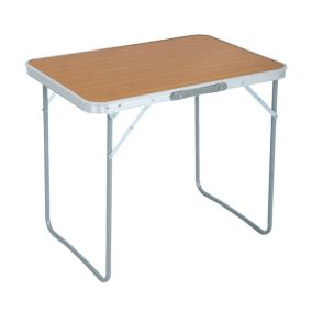 La Table de Camping pliante en Aluminium imitation Bois, Dimensions : L70 x H60 x P50 cm