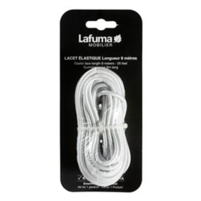 Lacet élastique de rechange - coloris blanc - pour fauteuil relax et bain de soleil - L.8 m - Lafuma LFM2405_0020