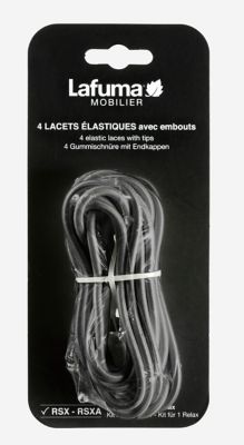 Lacets lastiques pour transats Lafuma embout orange x 4