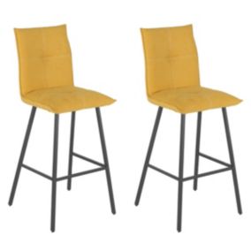 LAGOS - Lot de 2 Tabourets Jaunes Assise H65cm