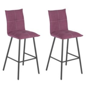 LAGOS - Lot de 2 Tabourets Violets Assise H65cm