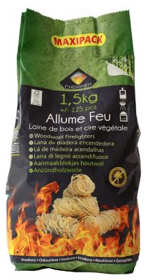 Laine de bois allume-feu Pyrofeu en sachet de 1,5 kg