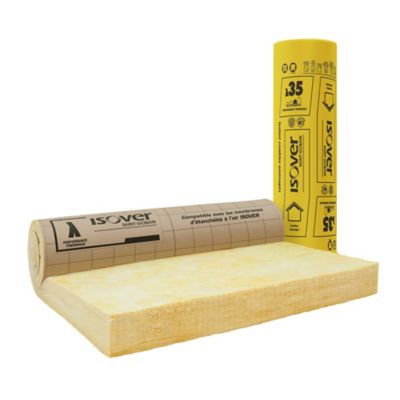 Laine de verre Combles aménagés ISOVER ép.240 mm - Rouleau kraft 2,6 x 1,2 m R. 6,85 m².K/W